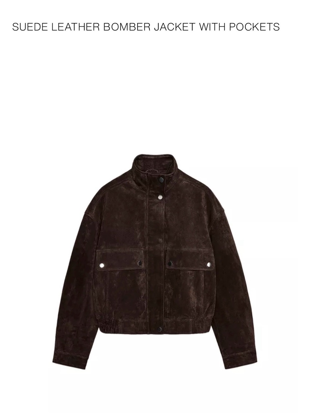 Dark Brown Suede Bomber Jacket